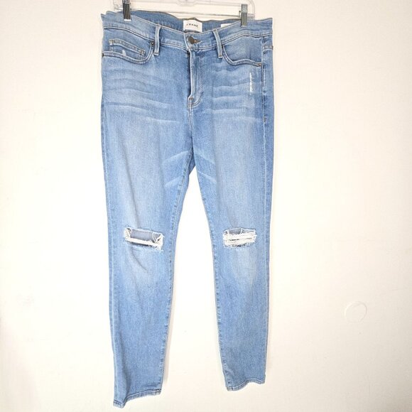 Frame L'Homme Dylan Skinny Jeans Men's Size 34 in Light Wash Dylan - Picture 3 of 10